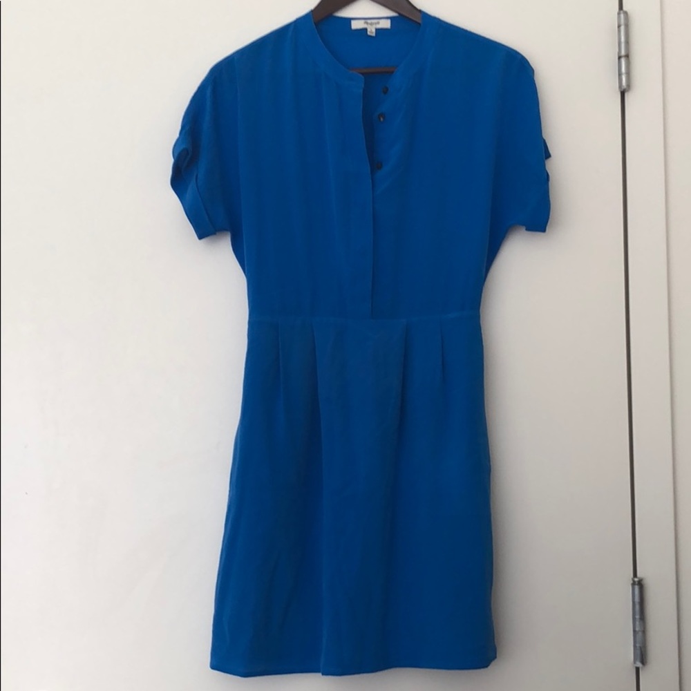 Madewell 100 % Silk blue dress size 0